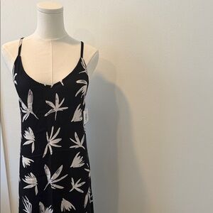 O’Neill Bennet Black White Floral Strappy Midi Dress XS NWT